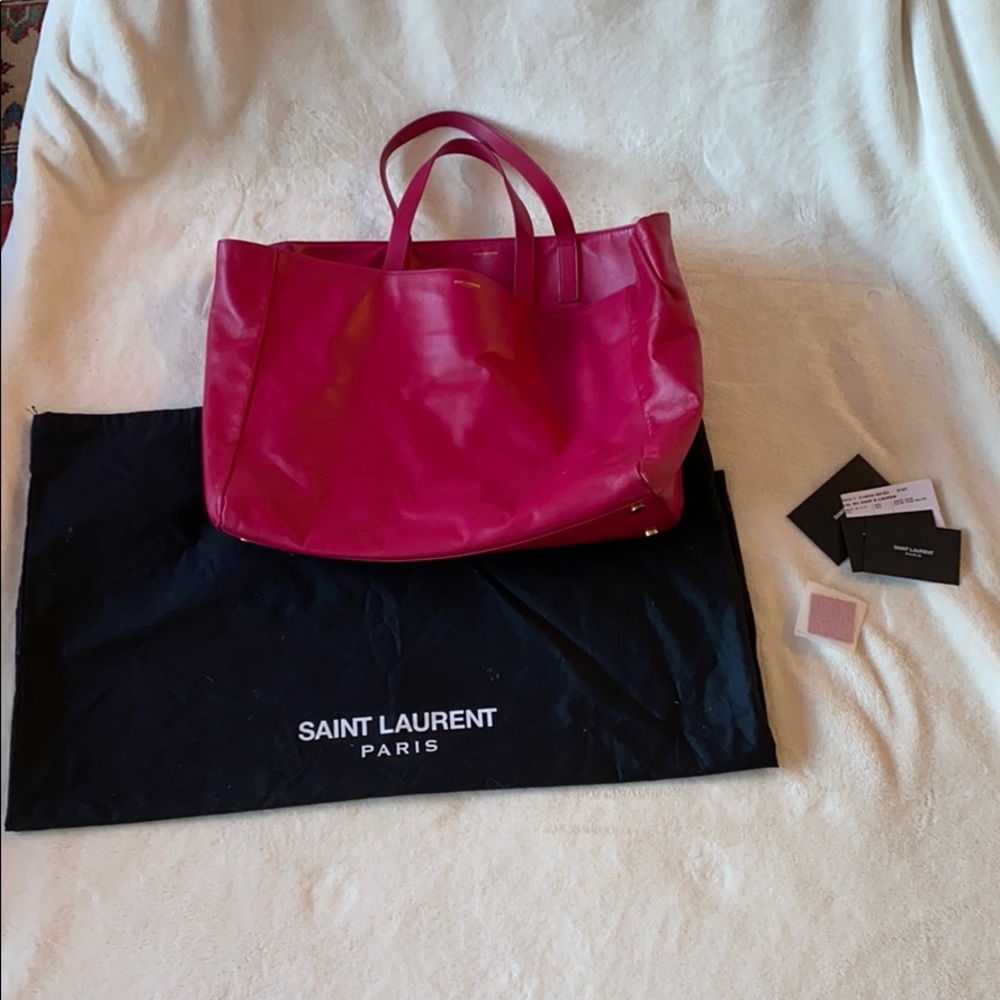YSL Pink Réversible tote with dustbag